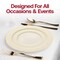Smarty Had A Party Ivory w/Gold Edge Rim Plastic Plates Dinnerware Value Set (120 Dinner Plates+120 Salad Plates), 240PK 130GVP-CASE - alternate 7