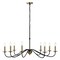 Jonathan Y Wicklow 40" 8-Light Bohemian Farmhouse Iron LED Chandelier, Brass Gold/Black JYL7914B - alternate 1