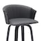 Homeroots 30" Gray And Black Faux Leather Swivel Bar Height Bar Chair 534424 - alternate 5