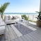 Homeroots 5' X 8' Denim Blue Ivory And Gray Abstract Washable Indoor Outdoor Area Rug 615261 - alternate 3