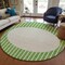Homeroots 8' Green And Gray Round Striped Washable Indoor Outdoor Area Rug 597159 - alternate 4
