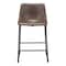 Homeroots Set of Two 24" Espresso and Black Faux Leather and Steel Counter Height Bar Chairs, 2PK 555764 - alternate 3
