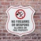 Signmission No Guns Shield Sign No Firearms Or Weapo, 6 Inch X 6 Inch, Plastic Sign SHI-P-6-395 - alternate 2