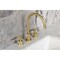 Kingston Brass Widespread Bathroom Faucet with Knurled Handle and Brass Pop-Up, Brushed Brass KS8927KNL - alternate 3