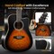 Pyle Steel String Acoustic Guitar Kit, 41 in Full Size Cutaway with Ashtree Top, Open Pore Finish PGA480SB - alternate 5