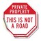 Signmission Private Property This Is Not a Road, 4 inch X 4 inch, Vinyl Decal, 2PK OC-D-2PACK-4-166 - alternate 1