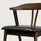Homeroots Set of Two Black and Walnut Faux Leather and Solid Wood Wishbone Back Dining Side Chairs, 2PK 716261 - alternate 3