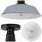 Jonathan Y Camila 14 in. 1-Light Classic Industrial Indoor/Outdoor Iron LED Semi Flush Mount, Matte Silver Blue JYL7617K - alternate 5