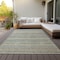 Homeroots 5' X 8' Sage Mint Green And Beige Striped Washable Indoor Outdoor Area Rug 577800 - alternate 4