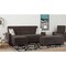 Homeroots 52" Brown Tufted Chenille And Faux Leather Storage Ottoman 608902 - alternate 6