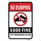 Signmission No Dumping $500 Fine City Ordinance 66-286, Heavy-Gauge Aluminum, 18" x 24", A-1824-25099 A-1824-25099 - alternate 2