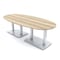Skutchi Designs Boval Conference Table With Power Unit, 48 in W, 96 in L, Brown HAR-BOVL-48X96-DOU-K525-NA - alternate 1