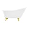 Kingston Brass 60" Cast Iron Oval Single Slipper Clawfoot Tub, No Faucet Drillings, White/Polished Brass VCTND6030NT2 - alternate 1