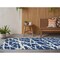 Homeroots 8' Runner Blue and White Abstract Washable Non Skid Indoor Outdoor Runner Rug 559632 - alternate 1