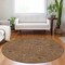 Homeroots 8' Brown Red And Green Round Floral Washable Indoor Outdoor Area Rug 604609 - alternate 5