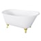 Kingston Brass 57" Cast Iron Oval Single Slipper Clawfoot Tub, No Faucet Drillings, White/Polished Brass VCTND5728NT2 - alternate 1