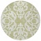 Homeroots 8' Sage And Ivory Round Damask Washable Indoor Outdoor Area Rug 614397 - alternate 2