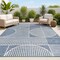 Jonathan Y Arielle Mid-Century Modern Geometric Lines Reversible Washable Navy/Cream 8ft x 10ft Area Rug SVH111A-8 - alternate 1