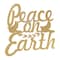 Homeroots 16" X 14" Gold Metal Peace On Earth Metal Text Wall Decor 634752 - alternate 1