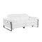 Homeroots 77in White and Black Italian Leather Power Reclining Loveseat 720502 - alternate 4