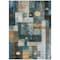 Homeroots 5' X 8' Teal Blue Gray And Gold Geometric Washable Indoor Outdoor Area Rug 604483 - alternate 4