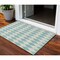 Homeroots 3' X 5' Teal Blue And Ivory Geometric Washable Indoor Outdoor Area Rug 577127 - alternate 1