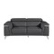 Homeroots 70" Dark Gray And Silver Metallic Leather Loveseat 546377 - alternate 1