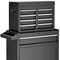 Homeroots Set of Two Black Multi-Tier Steel Rolling Cabinet With Lid, 2PK 714588 - alternate 3