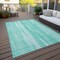 Homeroots 9' X 12' Aqua Teal Blue And Ivory Botanical Leaves Washable Indoor Outdoor Area Rug 581964 - alternate 3