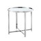 Homeroots 22" Silver Glass And Stainless Steel Round Mirrored End Table 528629 - alternate 1