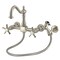 Kingston Brass Two-Handle Wall Mount Bridge Kitchen Faucet with Brass Sprayer, Brushed Nickel KS1268NXBS - alternate 1