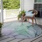 Homeroots 8' Round Blue and Gray Round Abstract Washable Non Skid Indoor Outdoor Area Rug 559357 - alternate 4
