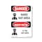 Signmission OSHA Danger Sign, Hard Hat Area Bilingual, 18in X 12in Decal, 12" W, 18" H, Hard Hat Area Bilingual OS-DS-D-1218-VV-1292 - alternate 1