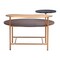 Homeroots 55" Brown Black and Gold Wood and Steel Three Tier Coffee Table 556709 - alternate 5