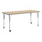 Flash Furniture Commercial Adjustable Height Rectangular Activity Table - Locking Casters-LT NAT XU-A3072-REC-LTNAT-T-A-CAS-GG - alternate 1