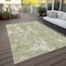 Homeroots 5' X 8' Artichoke Green And Ivory Abstract Washable Indoor Outdoor Area Rug 600061 - alternate 3