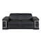 Homeroots 71in Black And Silver Genuine Leather Love Seat 329598 - alternate 1
