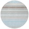 Homeroots 8' Sky Blue Gray And Beige Round Striped Washable Indoor Outdoor Area Rug 614835 - alternate 4