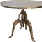 Homeroots Adjustable Height Antiqued Nickel Three Leg Base Round Top Dining Table 517844 - alternate 4