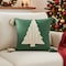 Homeroots 18" Green And Ivory Cotton Christmas Tree Throw Pillow with Tassels 719250 - alternate 1