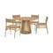 Homeroots Five Piece Oak Round Dining Set with Four Chairs 571727 - alternate 6