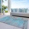 Homeroots 8' X 10' Teal Blue Charcoal And Gray Abstract Washable Indoor Outdoor Area Rug 587185 - alternate 3