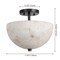 Jonathan Y Celine 11.88" 2-Light Modern Contemporary Alabaster/Iron Inverted Dome LED Semi Flush Mount, White Ma JYL1205B - alternate 6