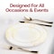 Smarty Had A Party White w/Gold Antique Floral Round Plastic Dinnerware Set (120 Dinner Plates+120 Salad Plates), 240PK 920WHGVP-CASE - alternate 6