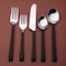 Homeroots Matte Black Stainless Steel Twenty Piece Hand Forged Flatware Set 568256 - alternate 4