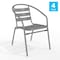 Flash Furniture Lila  Silver Metal Restaurant Stack Chair with Aluminum Slats, PK4 4-TLH-017C-GG - alternate 9