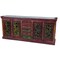 Homeroots 84in Brown Gray and Green Solid Wood Five Drawer Buffet Table with Four Doors 488607 - alternate 2