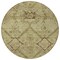 Homeroots 8' Brown Beige And Artichoke Green Round Floral Washable Indoor Outdoor Area Rug 588884 - alternate 4