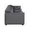 Homeroots 130" Dark Gray Top Grain Leather Reclining Metal USB Sofa 720399 - alternate 3