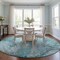 Homeroots 8' Round Gray and Ivory Round Abstract Washable Non Skid Indoor Outdoor Area Rug 559618 - alternate 3